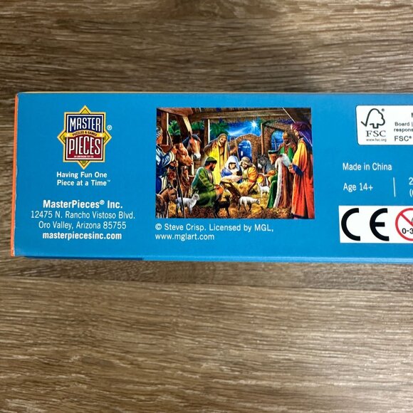 Happy Holidays 300-Piece Jigsaw Puzzle "Away In A Manger" By MasterPieces Bonus - Picture 5 of 8